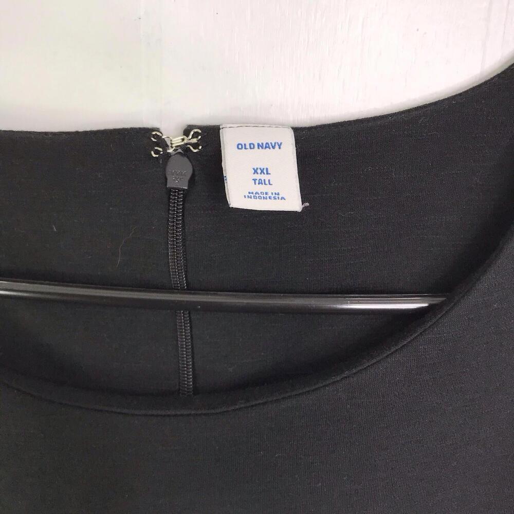 Old Navy Dress Womens XXL Tall Short Sleeve Knit Sheath Stretch Black Capsule - Picture 6 of 9